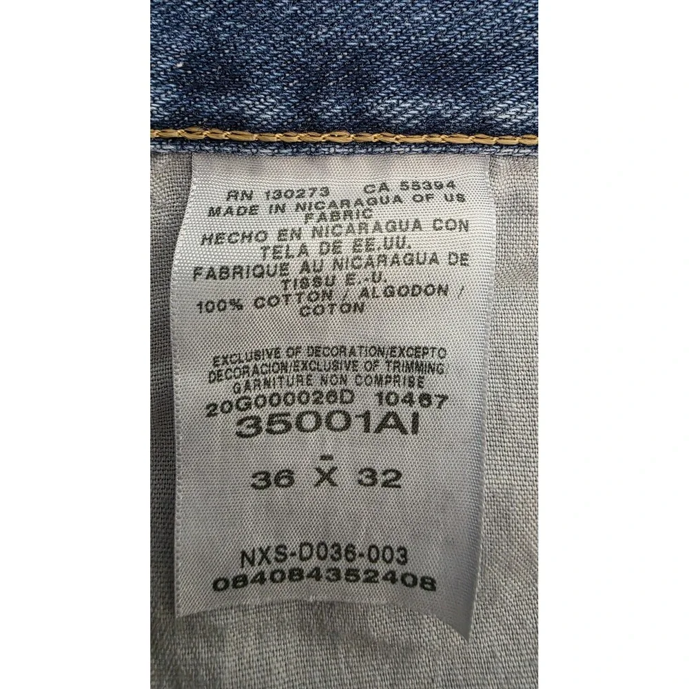 Wrangler Rugged Wear Men's 36x32 Blue Straight Leg Denim Jeans